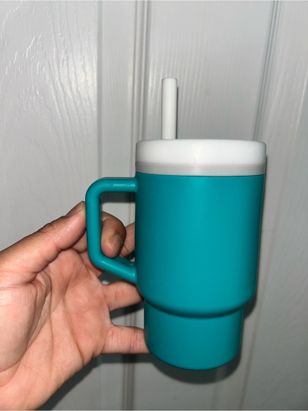 Infinito Turquoise Travel Mini Mug with Handle and Straw